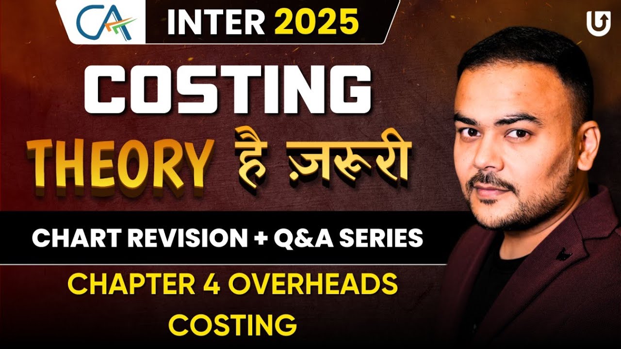 CA Inter Costing Theory | CA Inter 2025 | Chapter 4 Overheads Costing | Lecture 9 | CA Pranav Popat