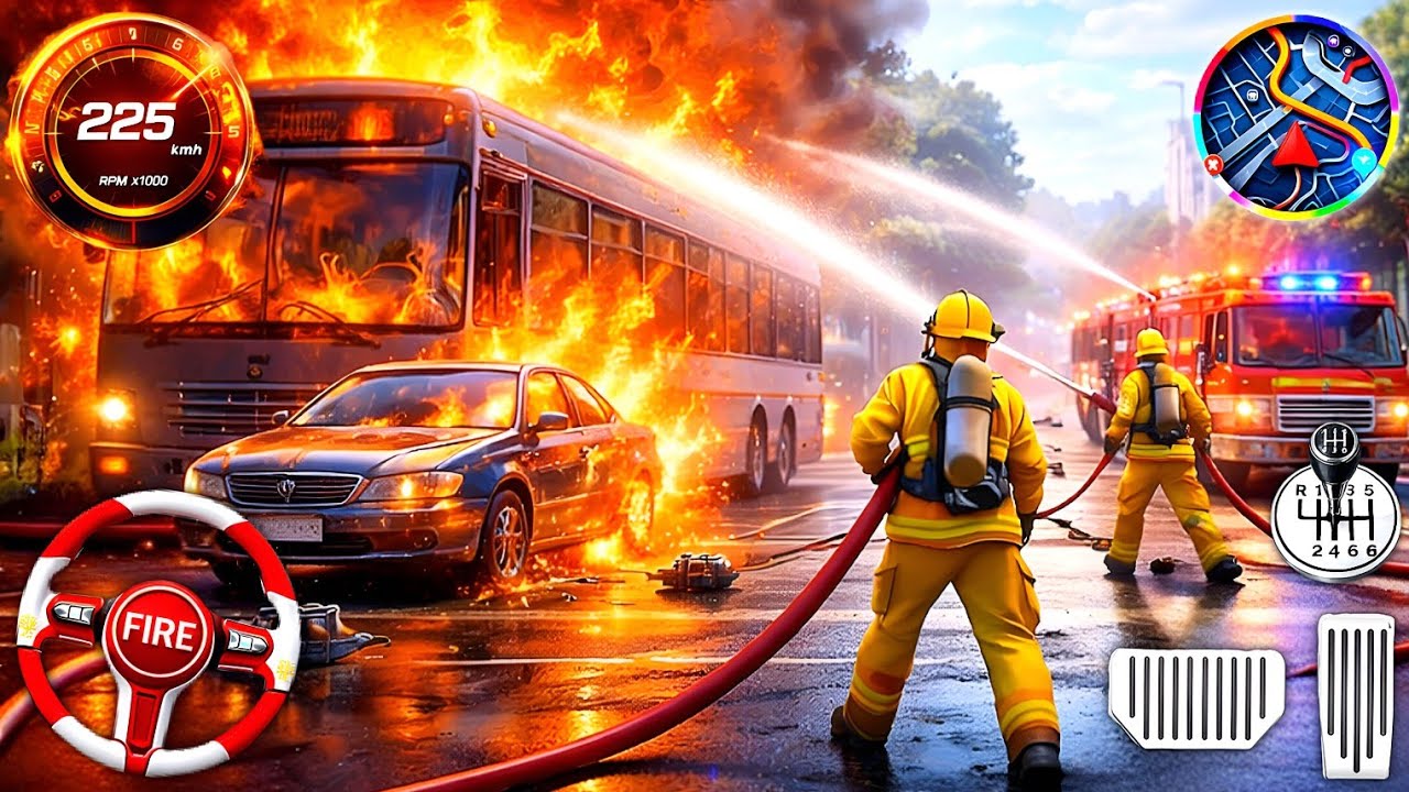 Fire Truck City Rescue Simulator 3D - US Emergency 911 Ambulance Driving - Android Gameplay