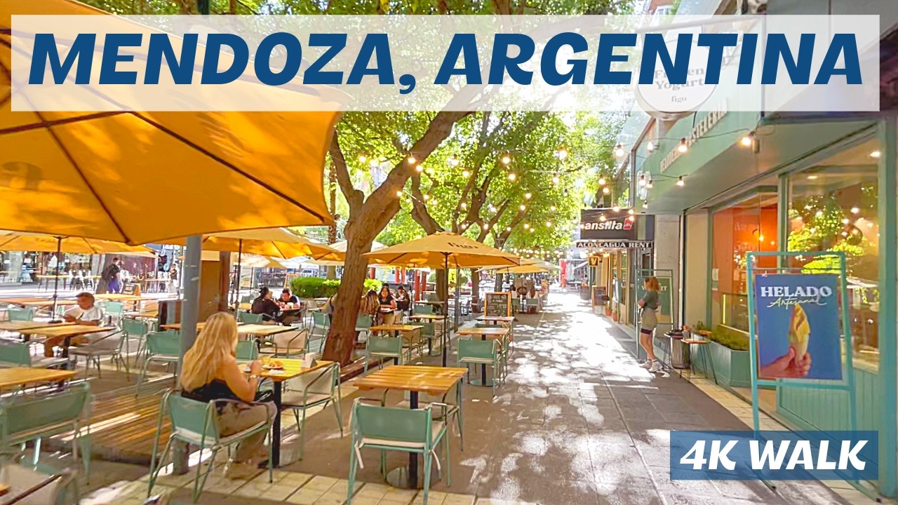 Mendoza Argentina 🇦🇷 Plaza Independencia - 4k virtual walk 🇦🇷