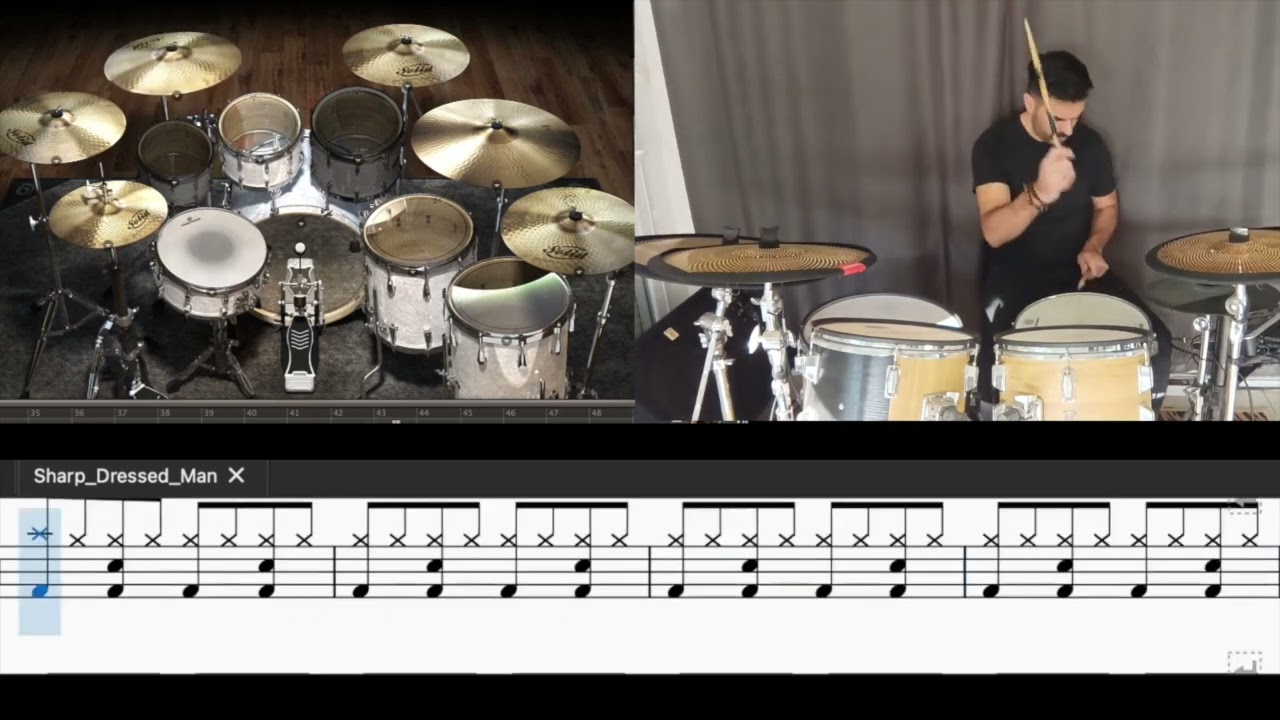 Sharp Dressed Man ZZTOP DRUM COVER +SCORE