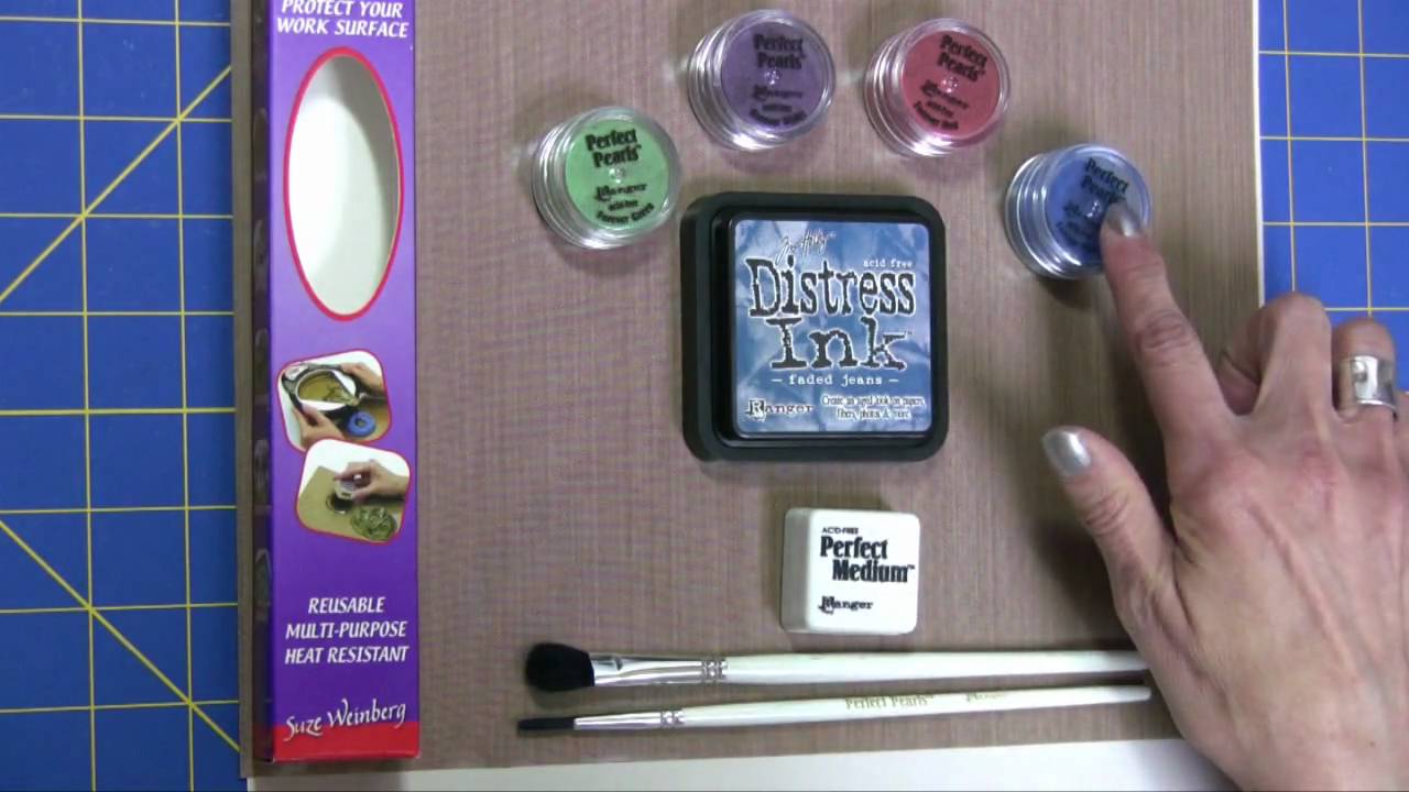 Using Distressing Inks with Perfect Pearls