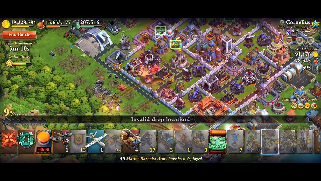 DomiNations: mortars attack vs 385 3D