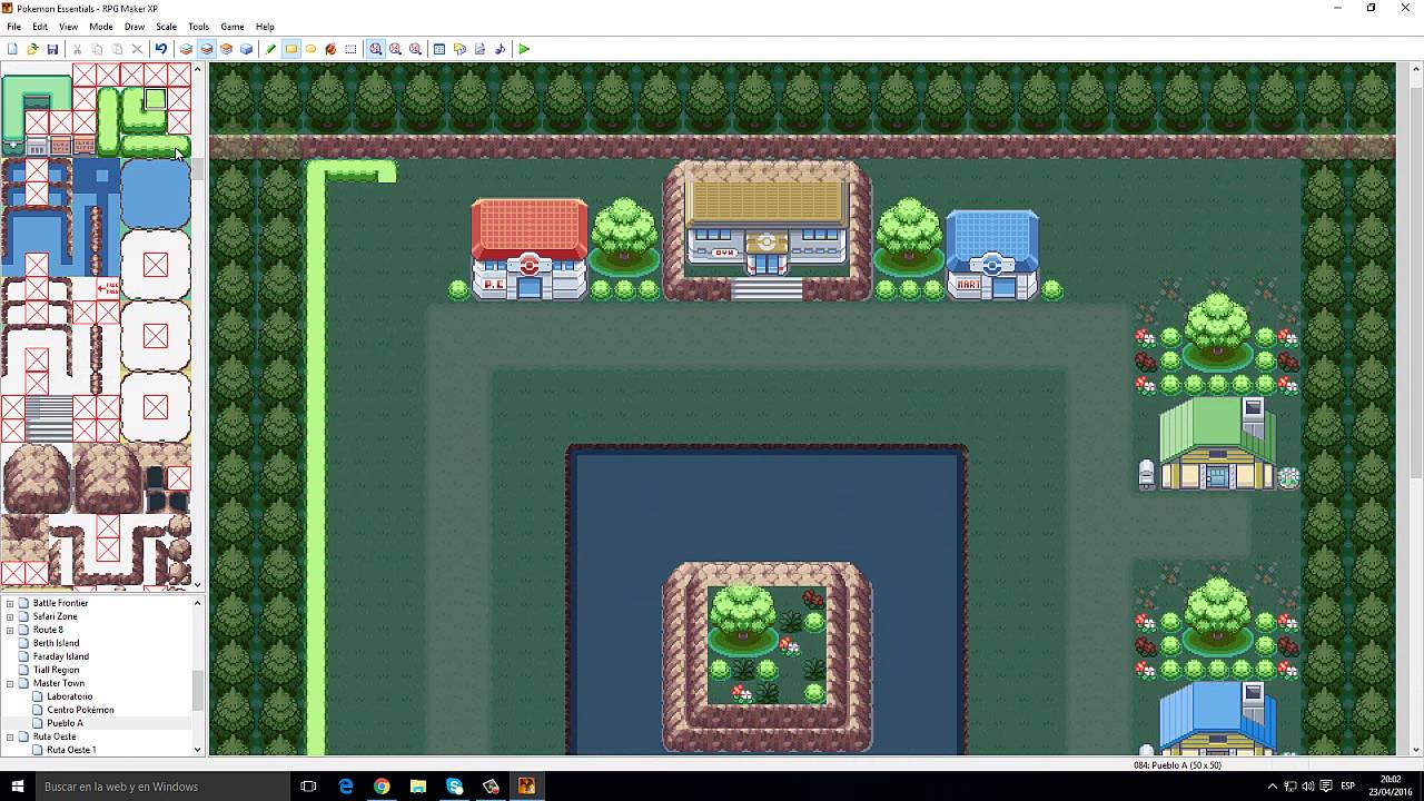 Pokémon Essentials con RPG Maker XP [Sesión Creativa]#9 - Pueblo con Lago