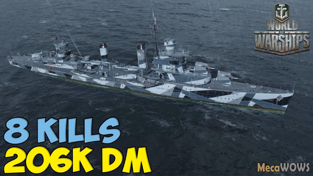 World of WarShips | Benson | 8 KILLS | 206K Damage - Replay Gameplay 4K 60 fps