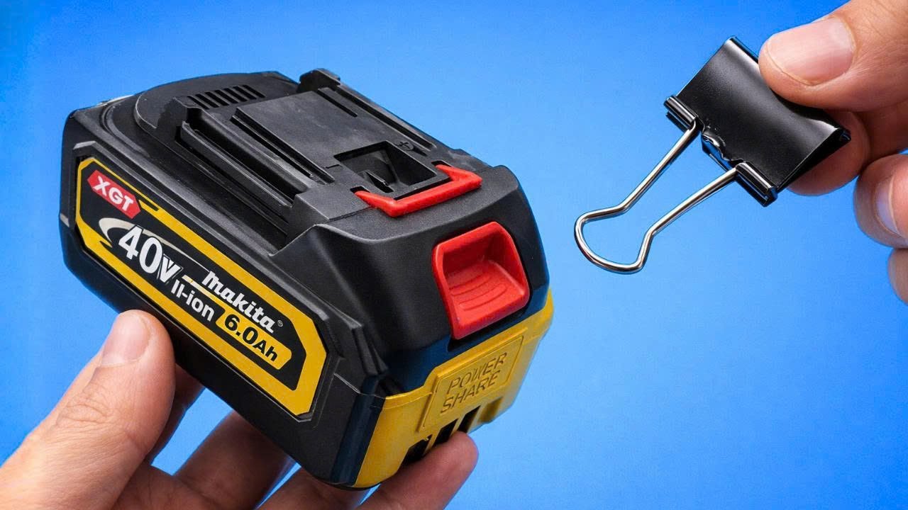 🔋 Больше никогда не покупайте аккумуляторы для дрели! Используйте скрепку и посмотрите, что произойд