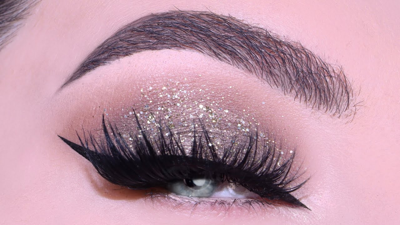 Brown Glitter Glam Smokey Eyes and Cat Eyeliner Makeup Tutorial | Melissa Samways