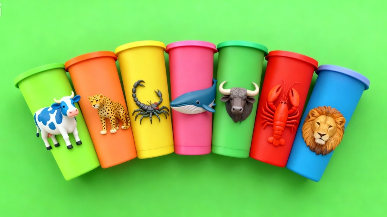 UNBOXING: Menemukan Sapi Warna Warni Kerbau Gajah Ayam Paus Singa dalam Gelas