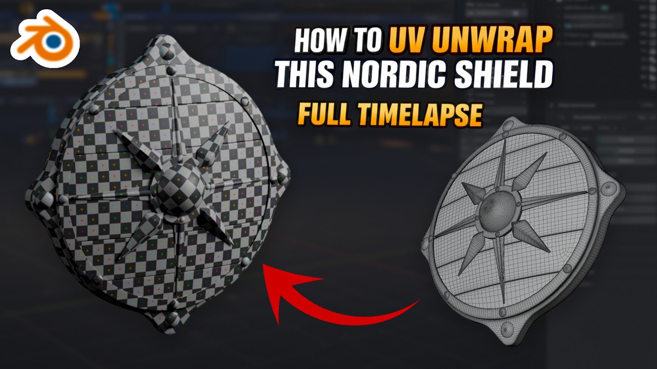 How to UV Unwrap a Nordic Shield in Blender | Beginner Tutorial | #blender #blendertutorial
