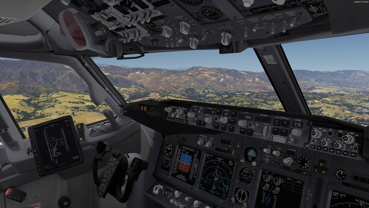 [P3D5] B737-700 Southwest Airlines. Approach to Santa Barbara (4K)