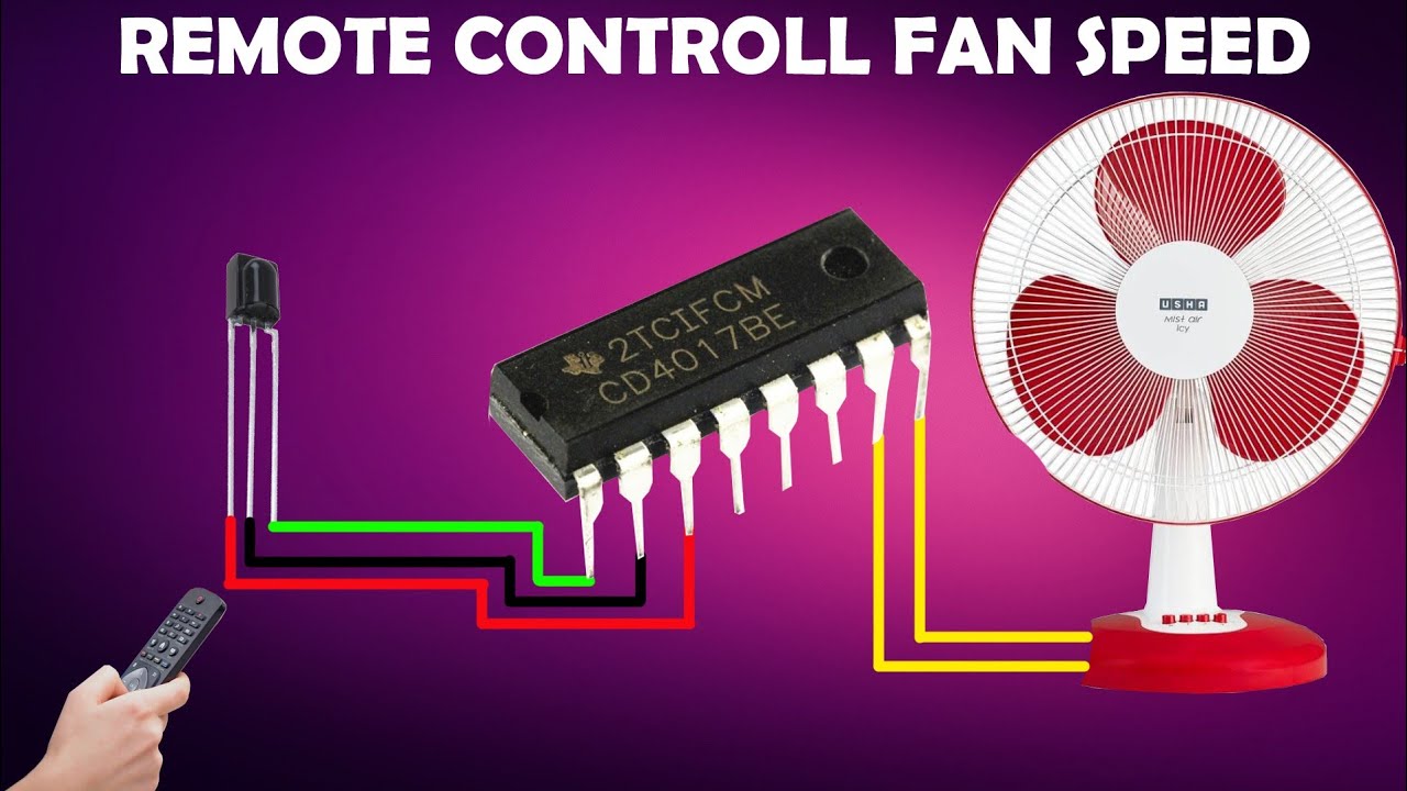HOW TO MAKE  REMOTE CONTROL FAN SPEED  CIRCUIT USING  (CD4017)