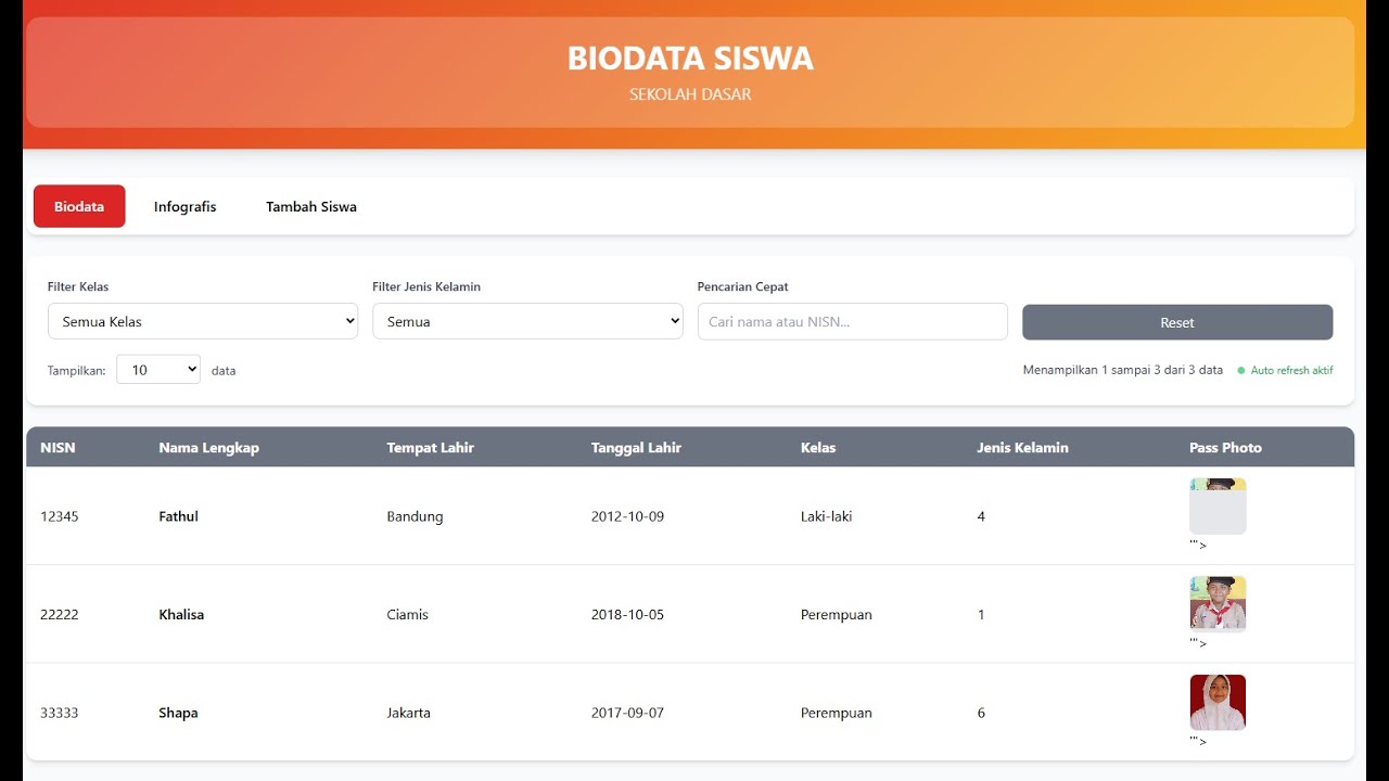 Canva AI : Membuat Website Database siswa, data tersimpan di Spreadsheet, Photo Siswa Tampil