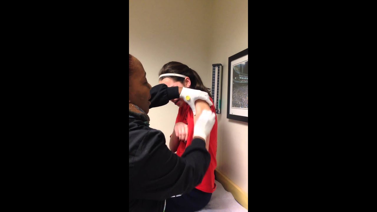 Teenager afraid of getting a shot