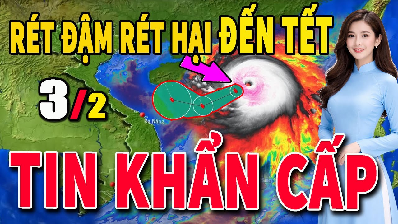 Tin bão Mới Nhất | Dự báo thời tiết hôm nay ngày mai 3/2 | dự báo thời tiết 3 ngày tới #thoitiet