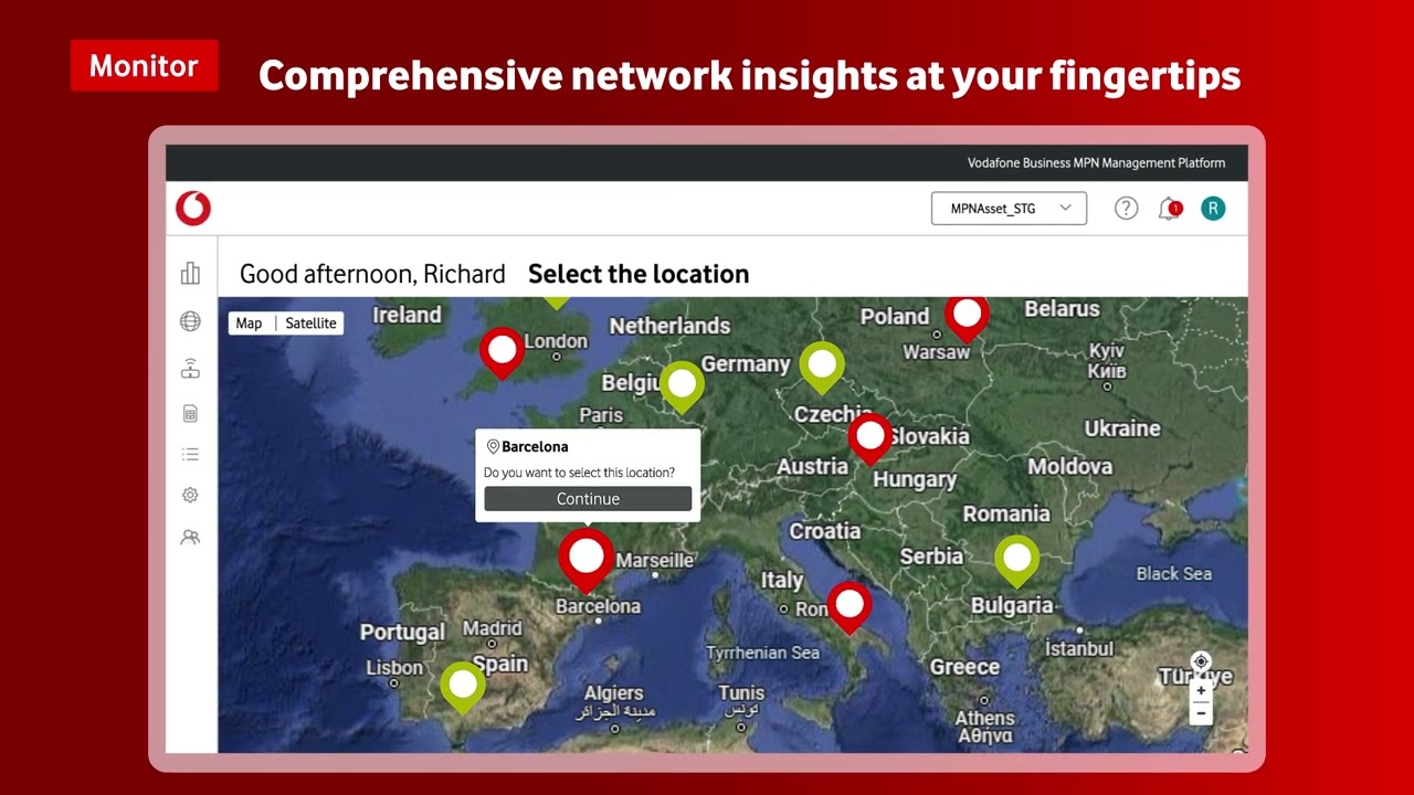 Vodafone Business Mobile Private Network management plane console demo
