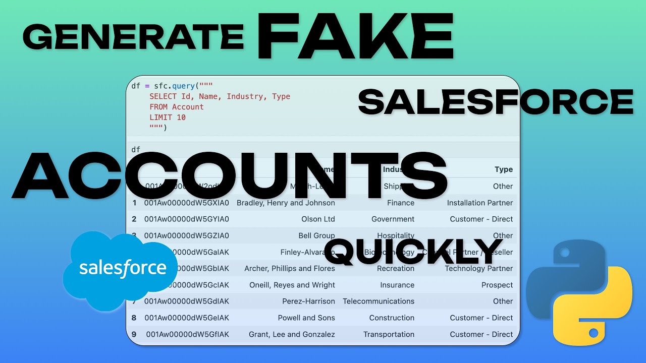 How to Generate Fake Salesforce Accounts with Python (Jupyter Setup Included)