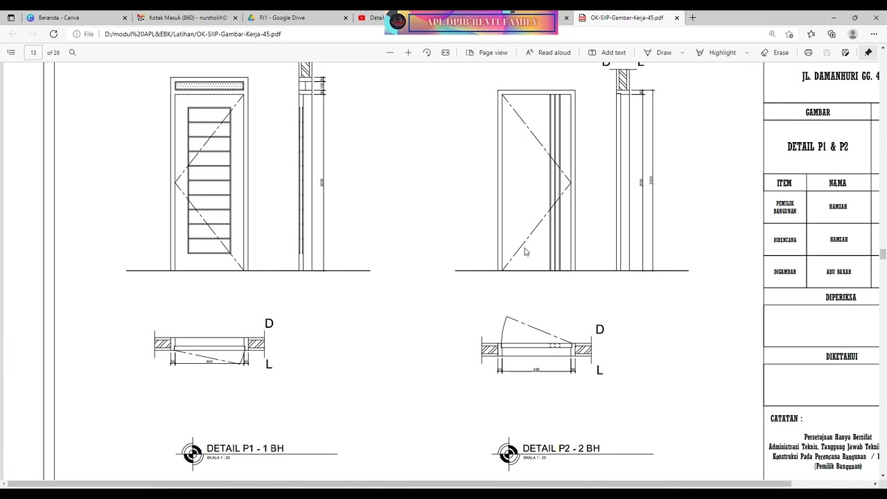 FAMILY PINTU PANEL MOTIF GARIS VERTIKAL