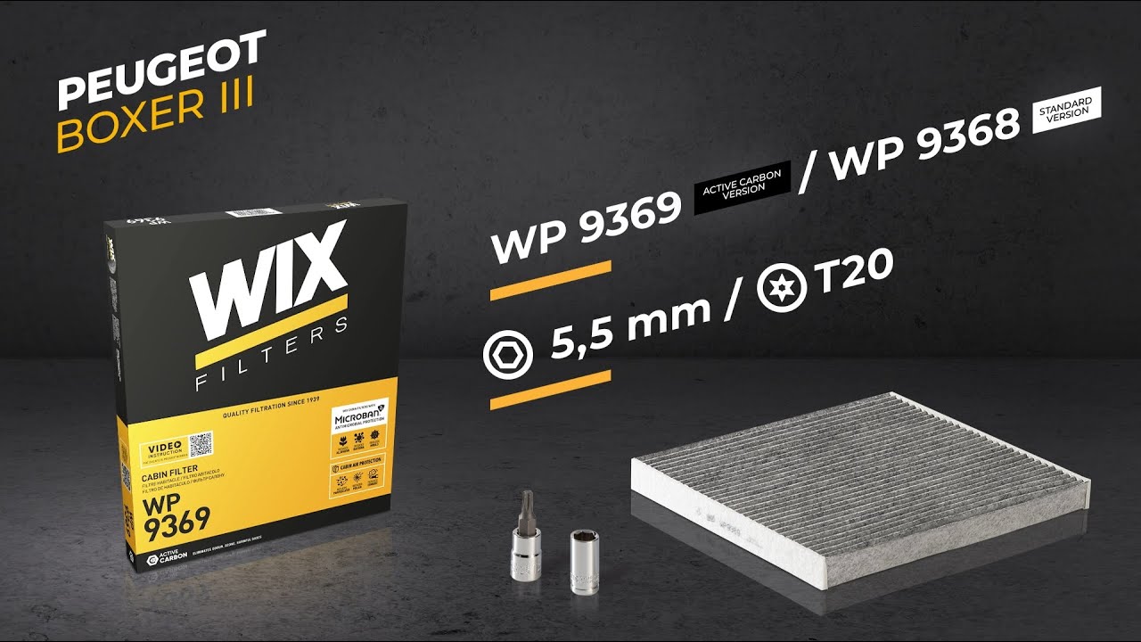 HOW TO REPLACE A WIX FILTERS CABIN FILTER I PEUGEOT BOXER III I WP9369 WP9368