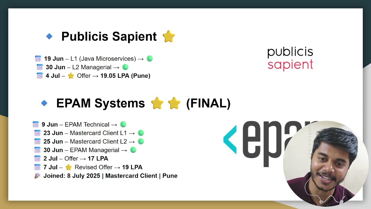 Multiple Offers 😵‍💫 Publicis Sapient ⭐ vs EPAM Systems 🚀 | Job Switch 2025 💼