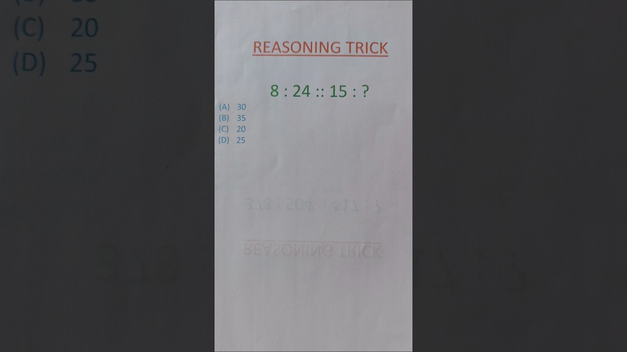 Reasoning Analogy tricks 