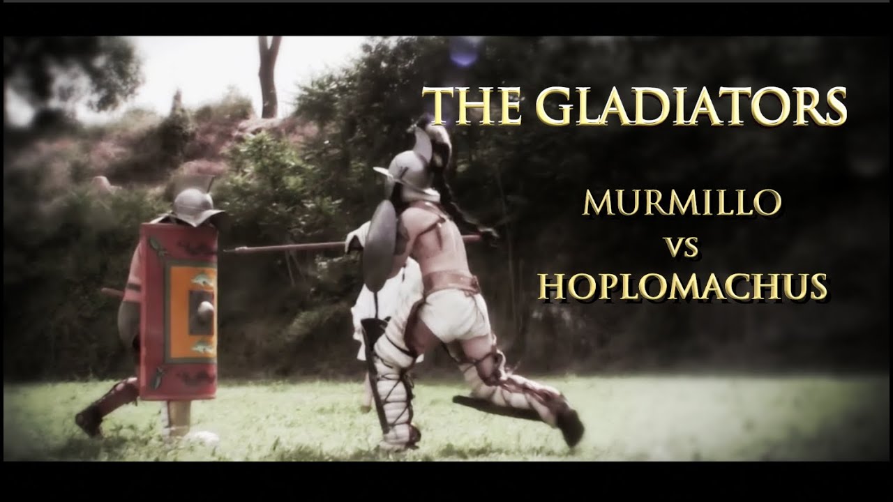 GLADIATOR COMBAT:  MURMILLO  -vs-  HOPLOMACHUS   (Ancient Roman Gladiator Combat)