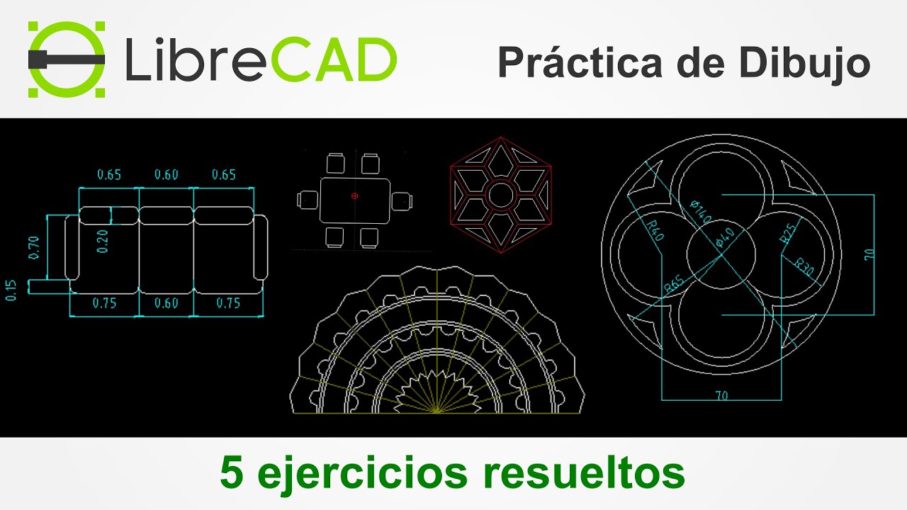 Práctica de dibujo 2 - Simetría  - Dibujo técnico con LibreCAD 26
