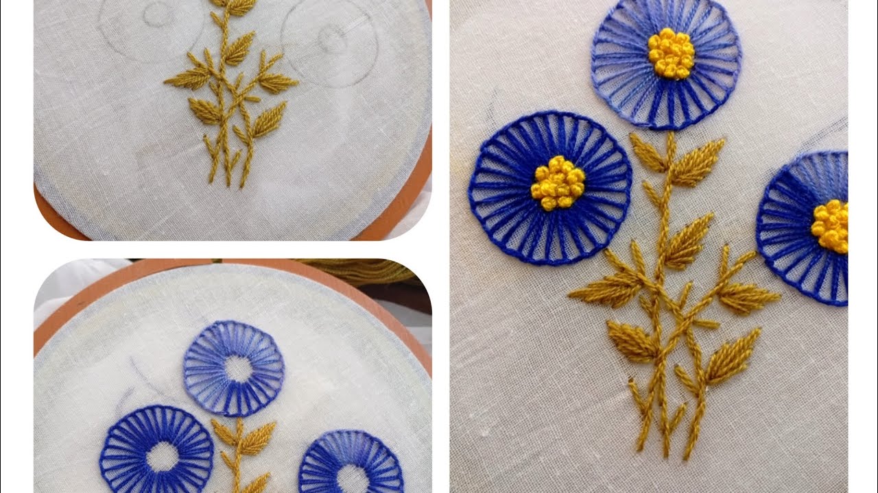  🌹🌹Very easy and so beautiful flower embroidery design tutorials //for beginners 🙂🙂🙂🙂