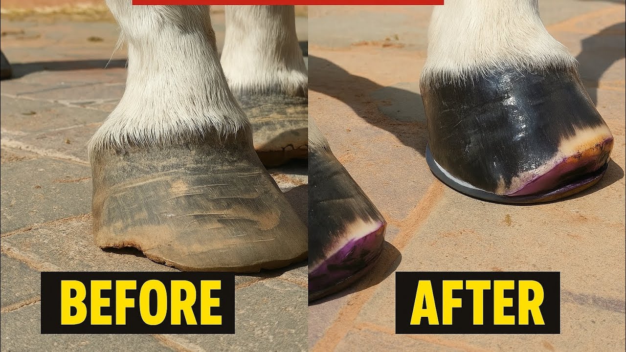 Unbelievable Hoof Change! Laminitis Horse Before & After Shoeing#farrier #satisfying #farrierlife