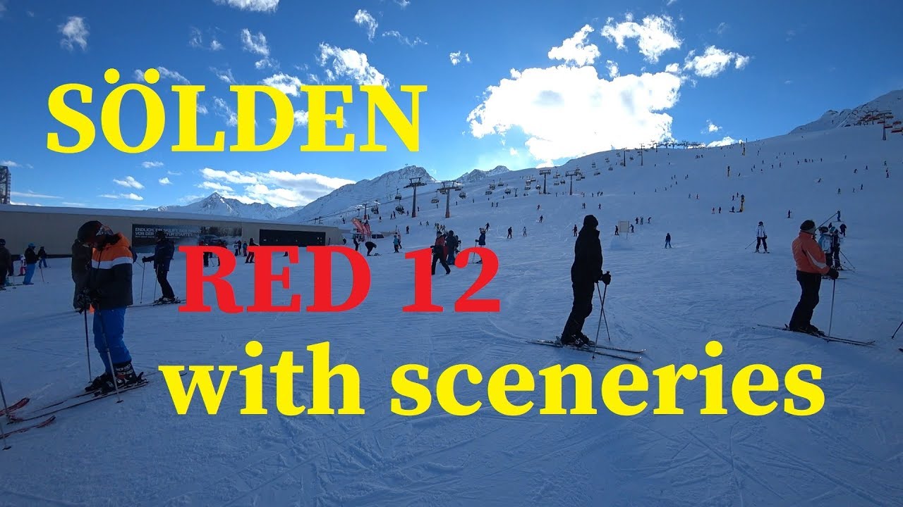 Sölden Skiing Sceneries Skigebeit Landschaft Red 12 Rote 12 Зельден Червона Красная траса12 пейзажі