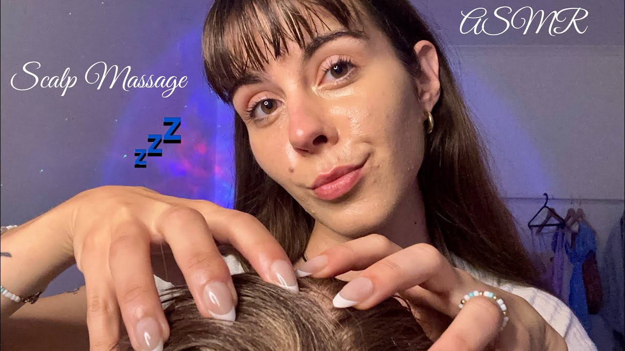 ASMR scalp massage & hair wash (brushing, scalp scratching, affirmations) 💙