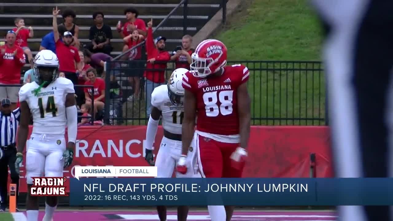Louisiana tight end, Johnny Lumpkin, preparing for NFL Draft