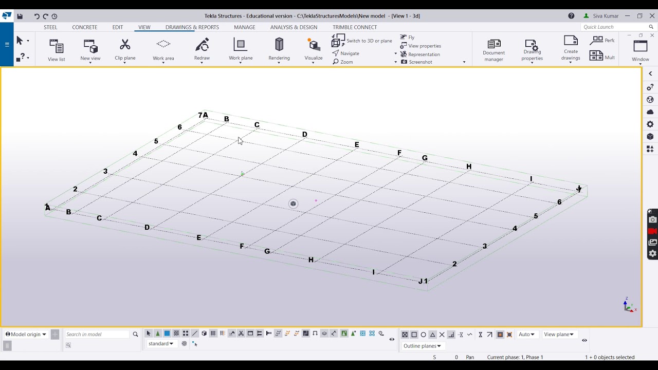 How to create grids in tekla by using Grasshopper live link