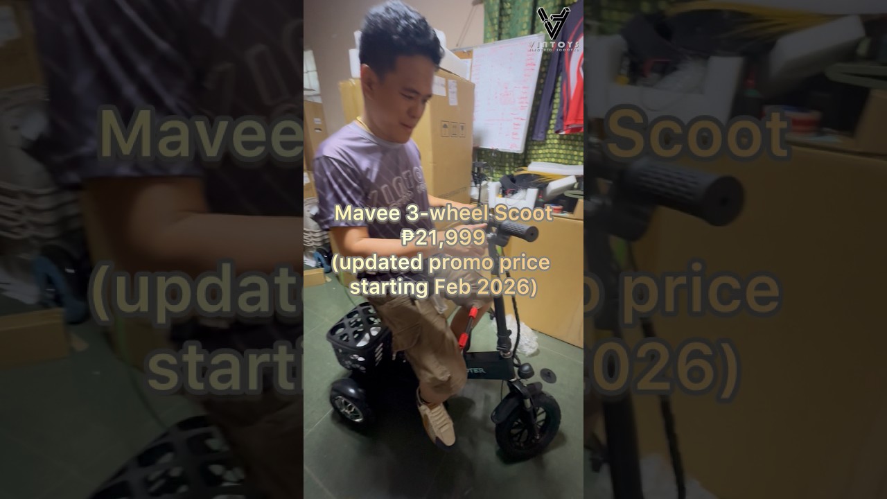 cheapest mobility scooter with reverse and smallest e-trike. Mavee 3-wheel Scoot 36v 8ah 500 ₱21999