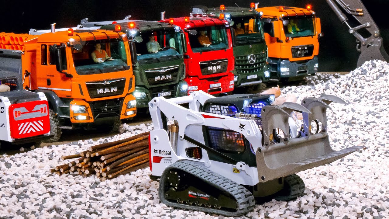 RC4WD R350 RC MODEL TRACK LOADER WITH HYDRAULIC GRAPPER WORK HARD!! RC BOBCAT LXY SM770 SLIP LOADER