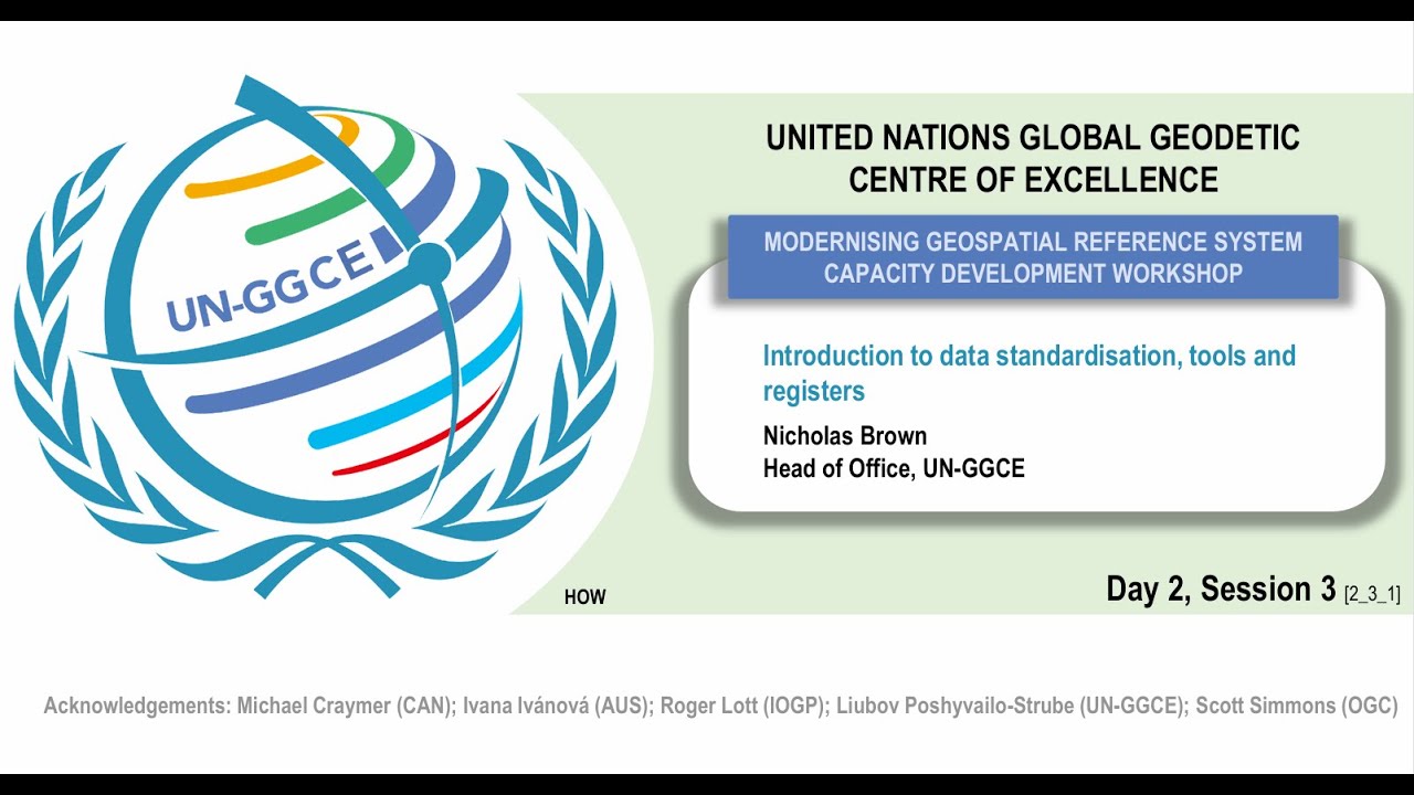 Introduction to data standardisation, tools and  registers