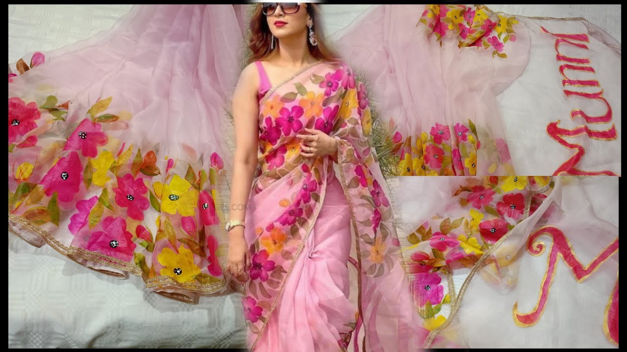 পাঁচ হাজার টাকার হ্যান্ডপেইন্ট শাড়ি তৈরি করে ফেললাম।।ভাইরাল বিদ্যা সিনহার মীমের শাড়ি বানালাম|