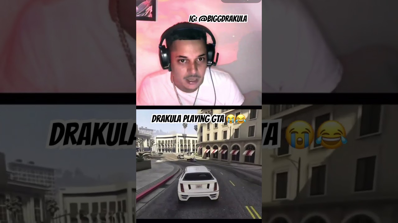 Big Drakula playing GTA 😂😭 #fyp #gtahoodrp #hoodgta #viral
