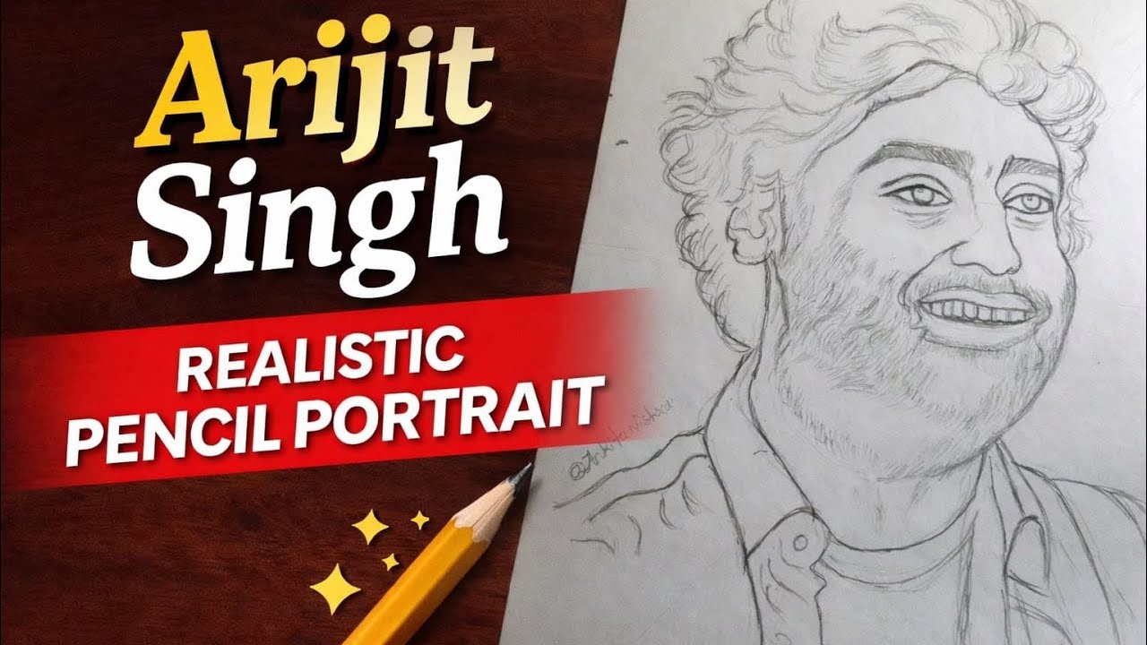 How to draw Arijit Singh Pencil Portrait Drawing | Realistic Singer Sketch | Step by Step 