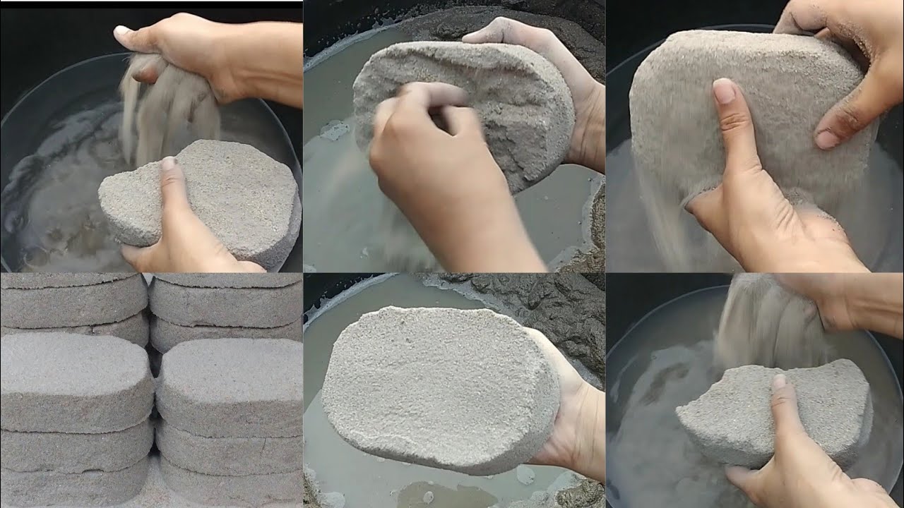 ASMR: SOFT SAND CEMENT SLABS ONLY WATER CRUMBLE 🌪🤤(REQUESTED VIDEO)