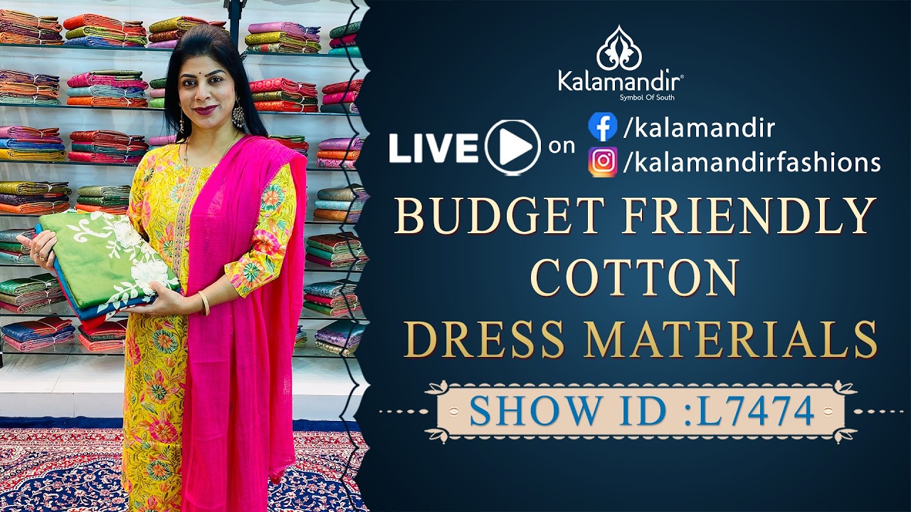 Budget Friendly Cotton Dress Materials - Flat Price | WhatsApp 9852 9852 99 | Kalamandir Sarees LIVE