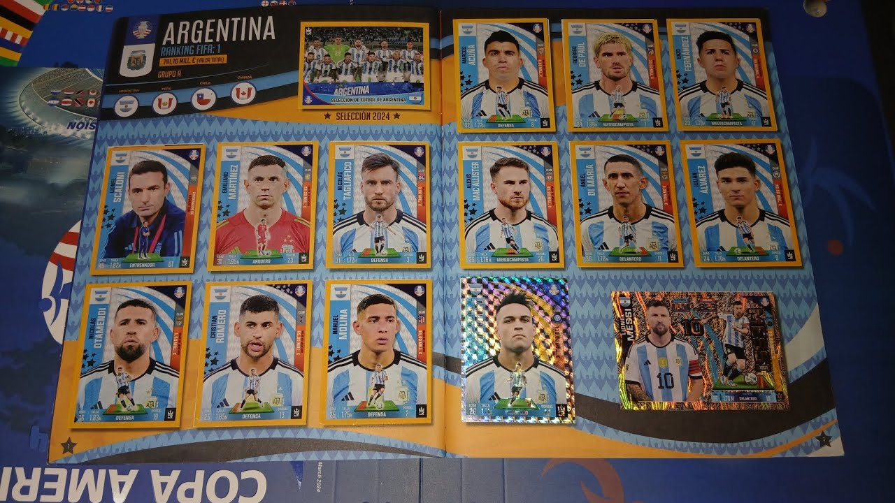 ALBUM LLENO AL 100% 2 EN 1 DE LA COPA AMERICA USA / EUROCOPA ALEMANIA 2024! 3 REYES