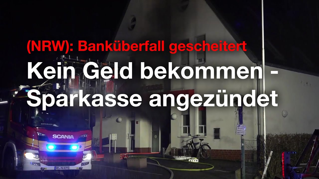 Banküberfall: Frustrierter Täter legt Feuer, als er kein Geld bekommt