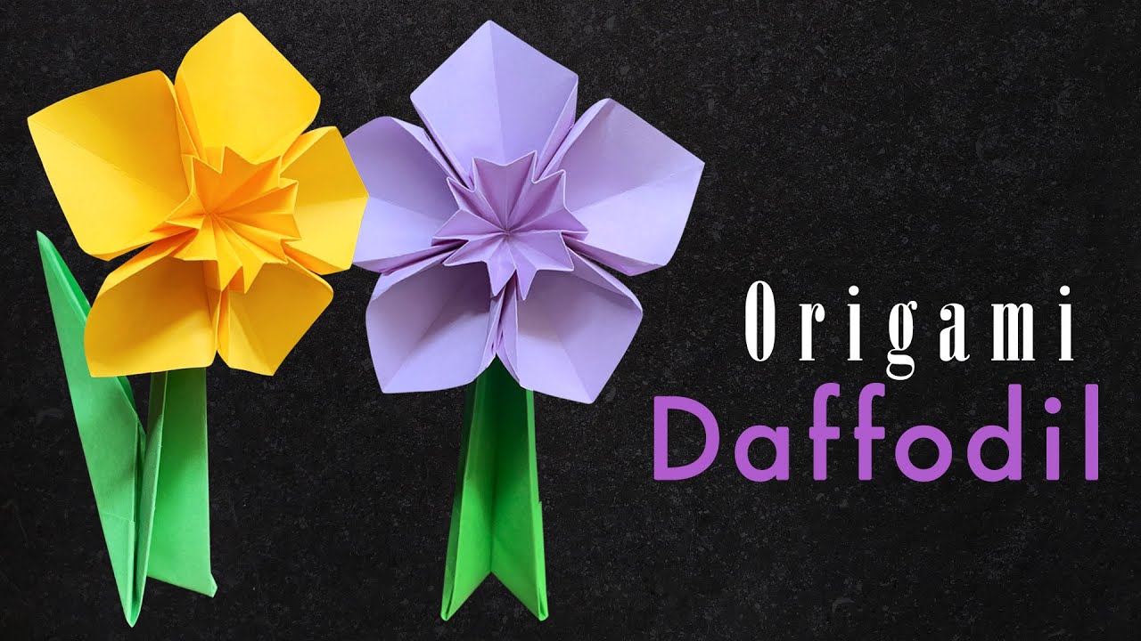 GẤP HOA THỦY TIÊN 5 CÁNH SIÊU ĐẸP THẬT DỄ - 【ORIGAMI DAFFODIL】