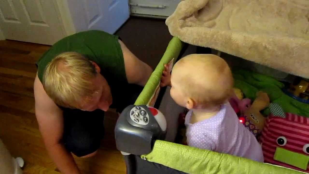 Daddy scaring Zoe in the playard