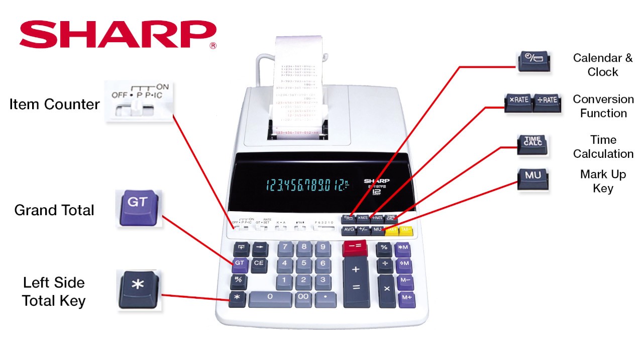 Sharp EL-1197PIII Printing Calculator