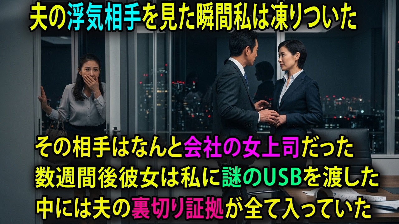 20年連れ添った夫の不倫相手は、私の女上司だった。絶望の淵で渡された1本のUSB。そこに記録された「本当の裏切り」とは？