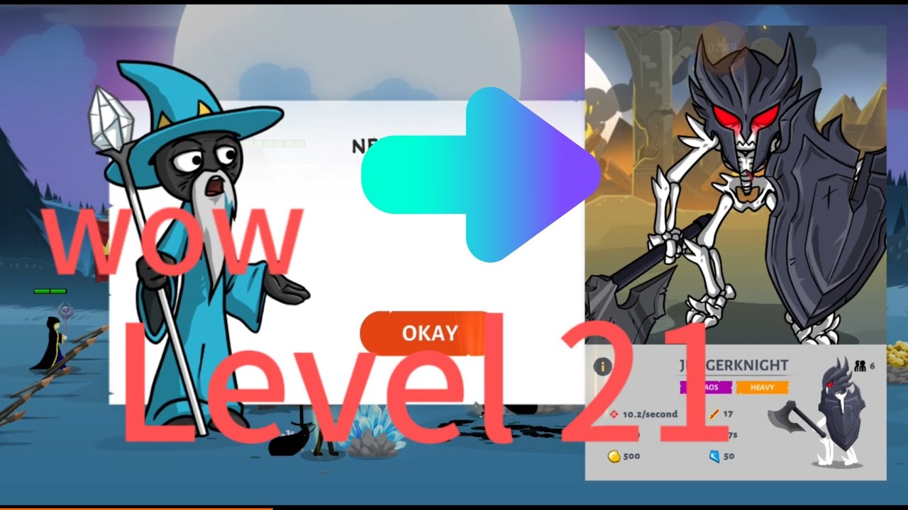 Level 21 of Stick war 3 campaign.(Fighting Juggerknight). #stickwar3