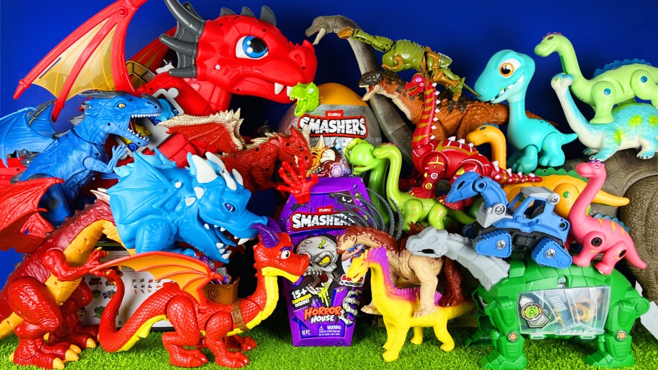 Jurassic World Unboxing Review Asmr Dinosaur T-rex Brachiosaurus Raptor Dragon Zuru Smashes Egg Giga