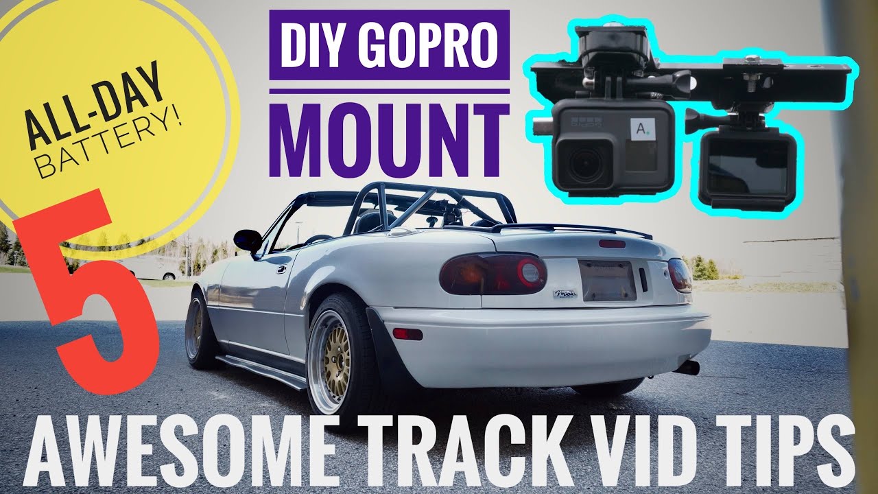 5 AWESOME GoPro Track TIPS + DIY Dual-GoPro Mount + All-Day Power!