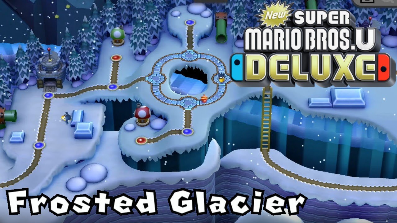World Frosted Glacier - All Star Coins 100% Gameplay Walkthrough - New Super Mario Bros U Deluxe