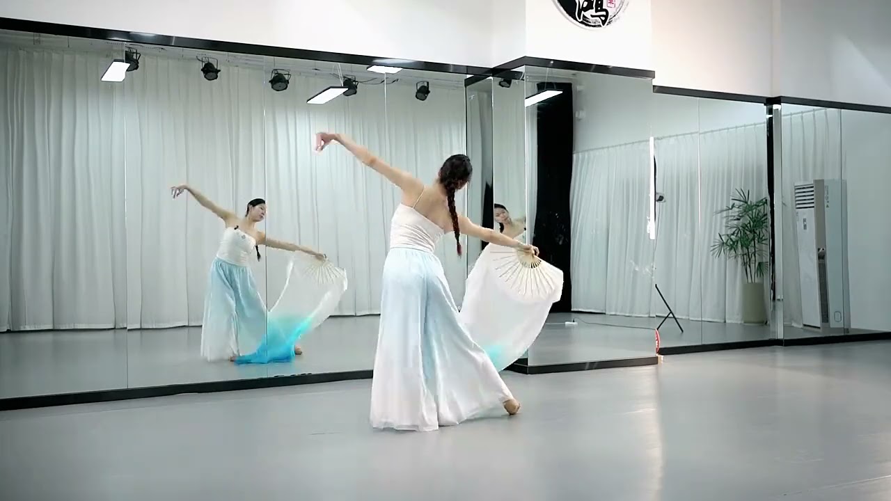 当代扇舞《化身孤岛的鲸》背面/镜面完整展示 （惊鸿舞蹈）